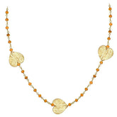 CHG-201-CN-18" 18K Gold Overlay Necklace With Carnelian Beads Bali Designs Inc